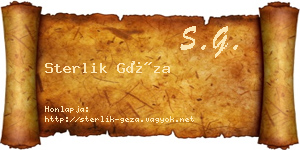 Sterlik Géza névjegykártya